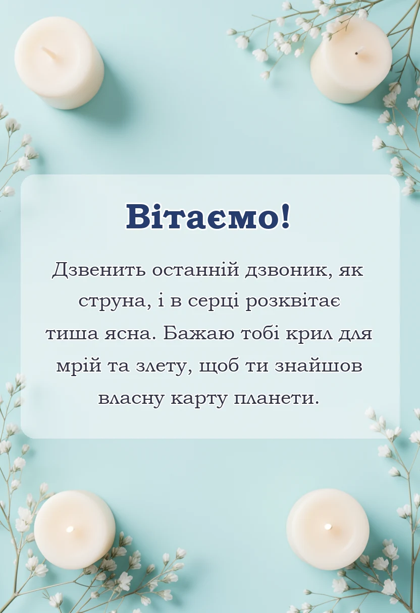 унікальна листівка - привітання з останнім дзвоником прикольні своїми словами