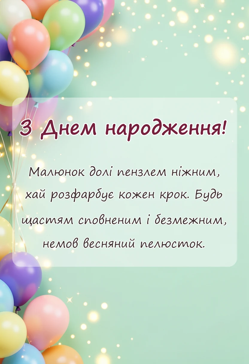 унікальна листівка - привітання з днем народження малюнки