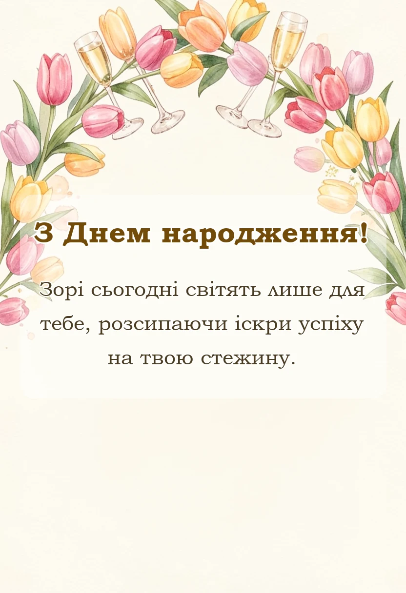 листівка з побажанням - сучасні привітання з днем народження