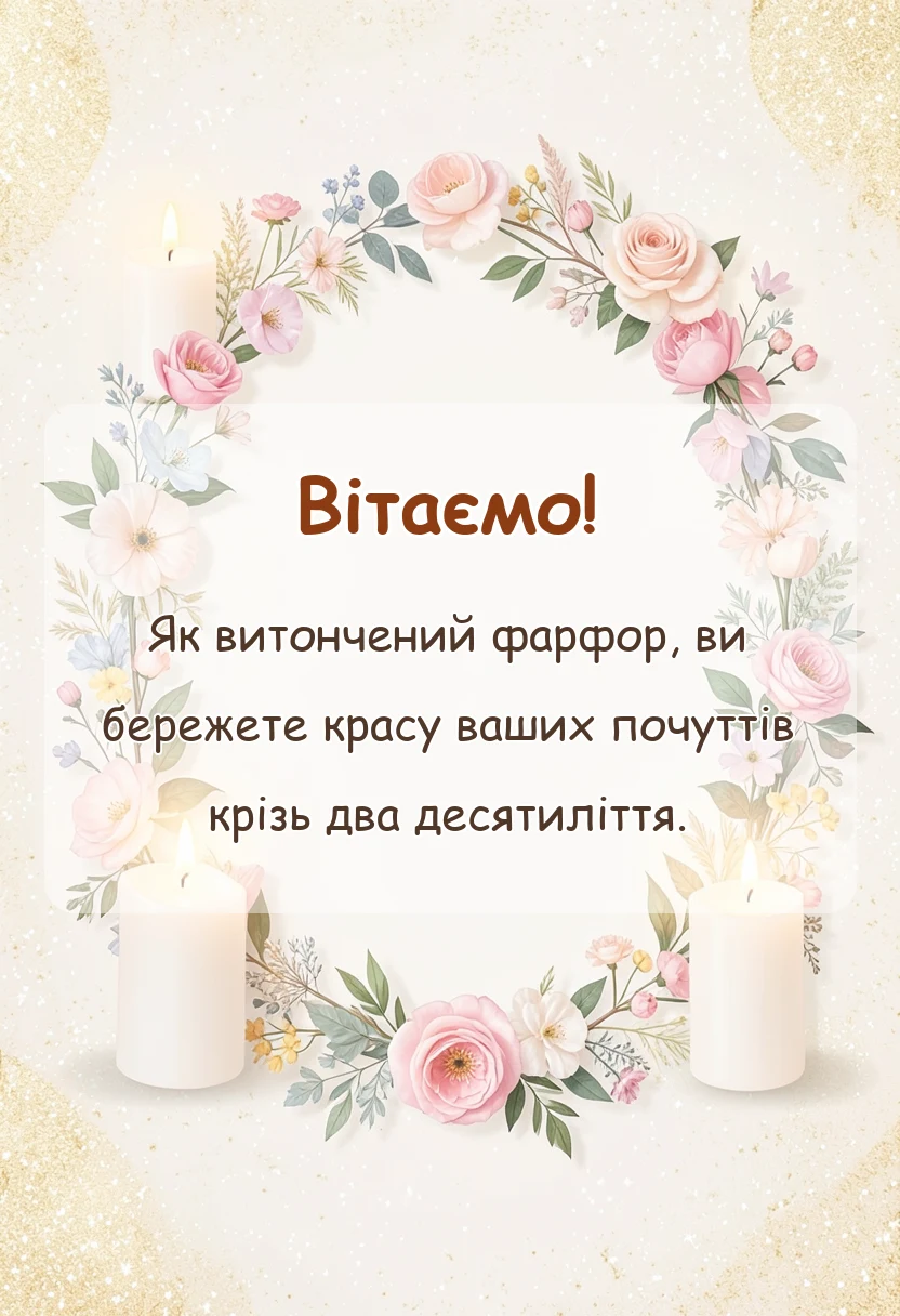 красива листівка: порцелянове весілля картинки привітання