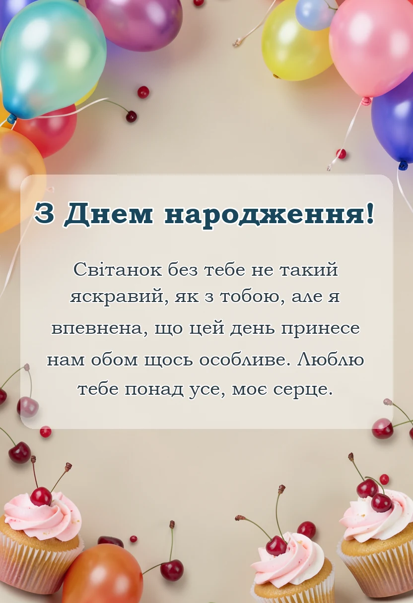 вітальна листівка - привітання доброго ранку коханому на відстані