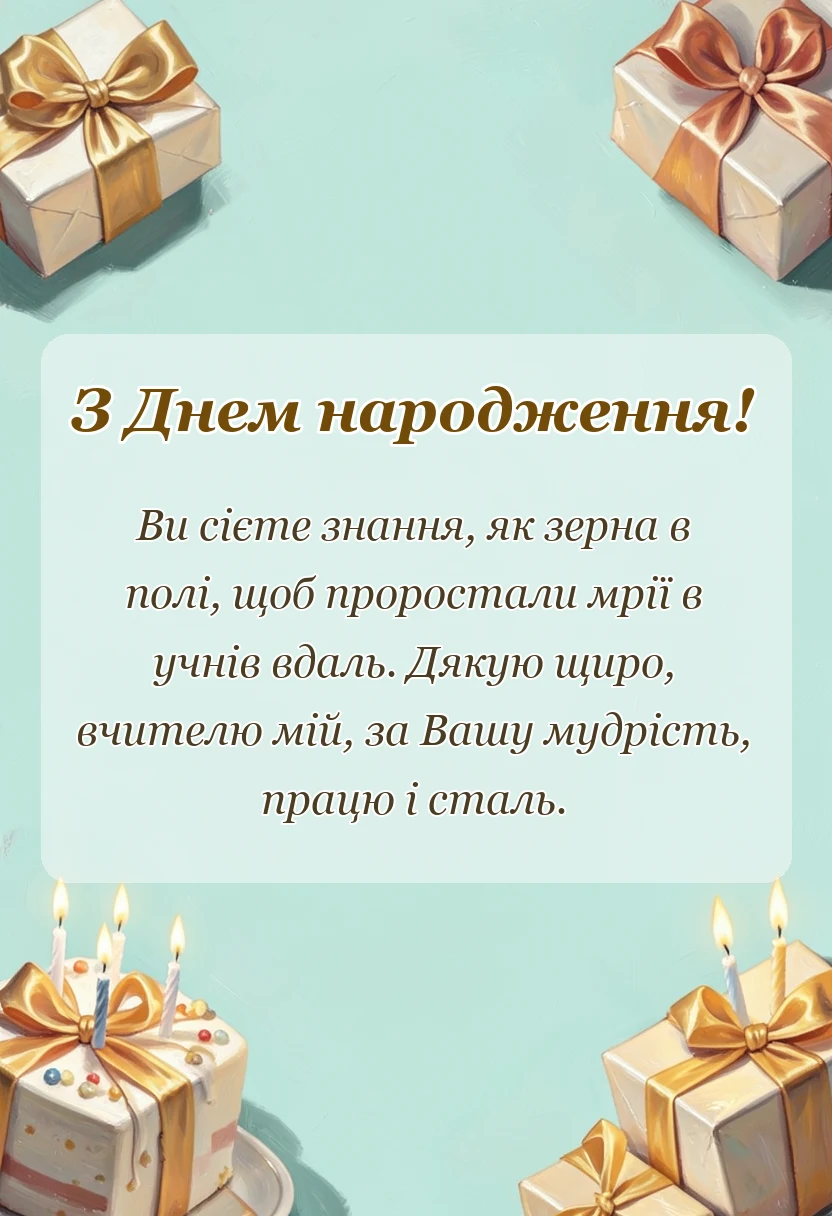 святкова картинка: листівка подяка вчителю ідеї тексти шаблони