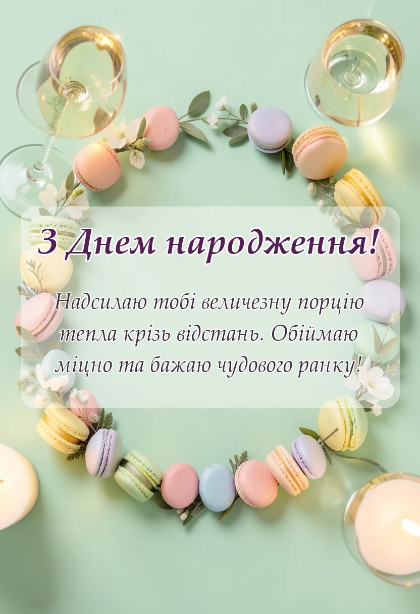 вітальна листівка - привітання доброго ранку коханому на відстані