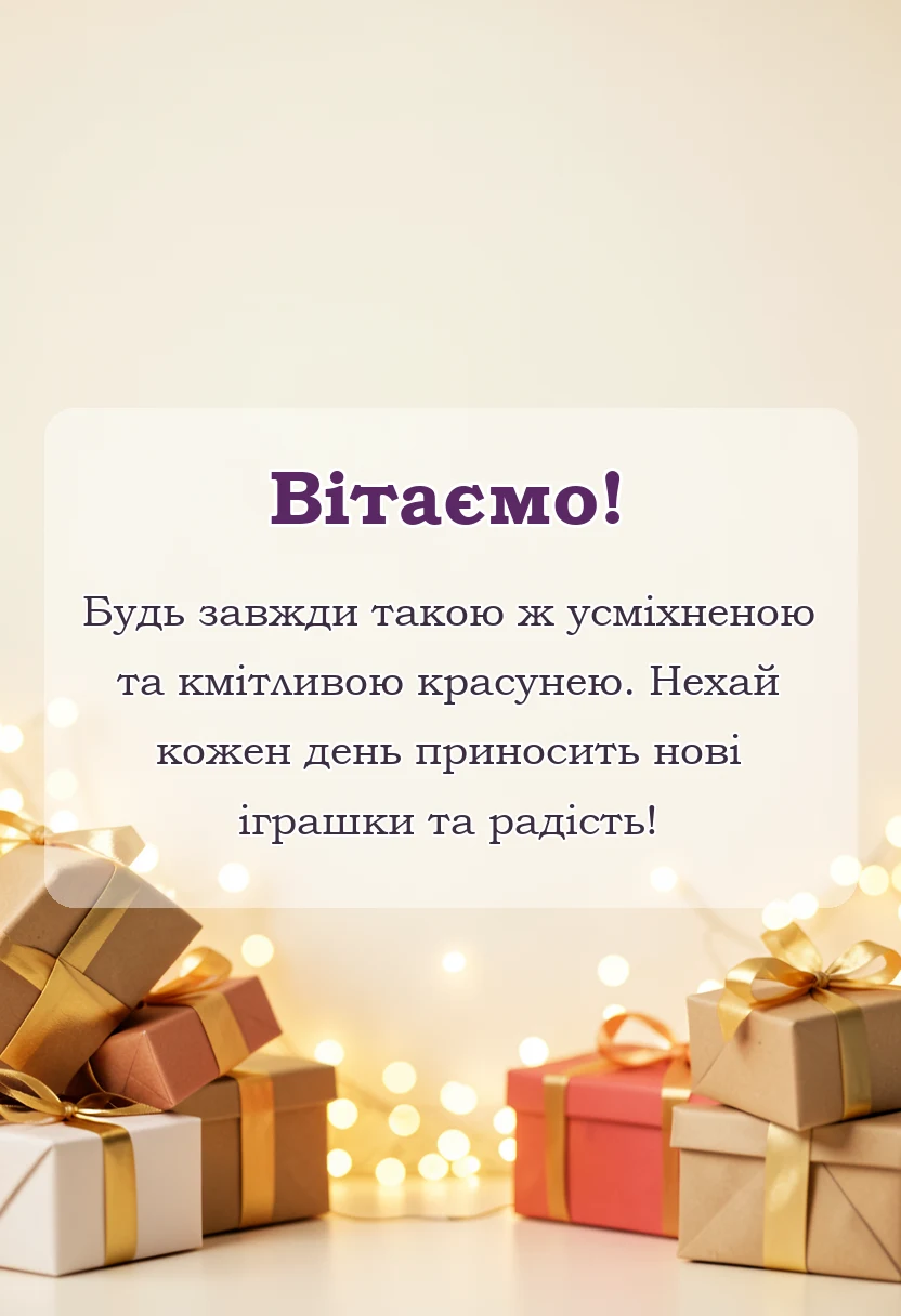 святкова картинка: привітання з днем народження 7 років дівчинці