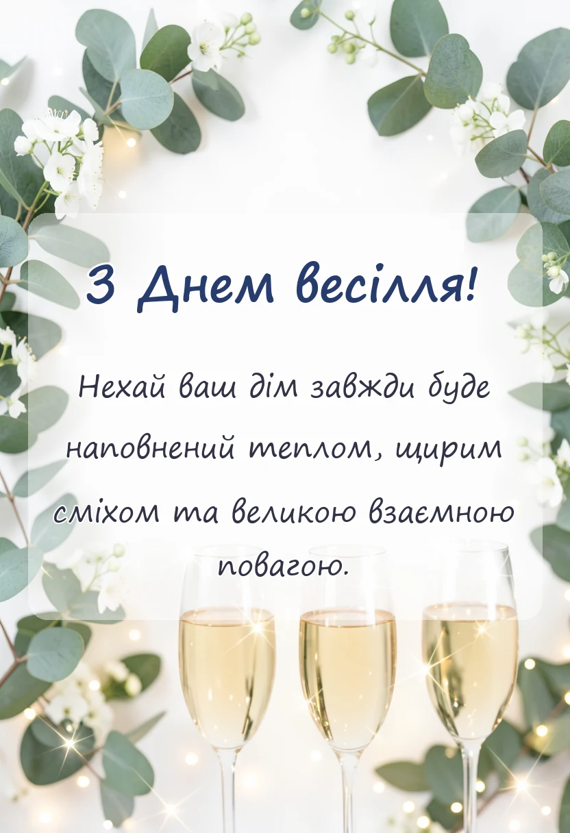 красива листівка: гарні привітання з весіллям