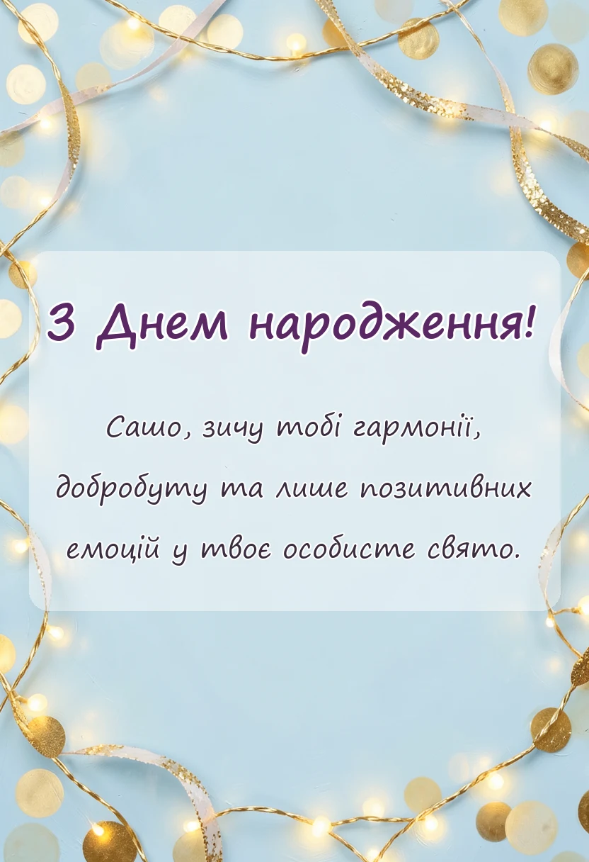 листівка з побажанням - картинки з днем народження саші українською