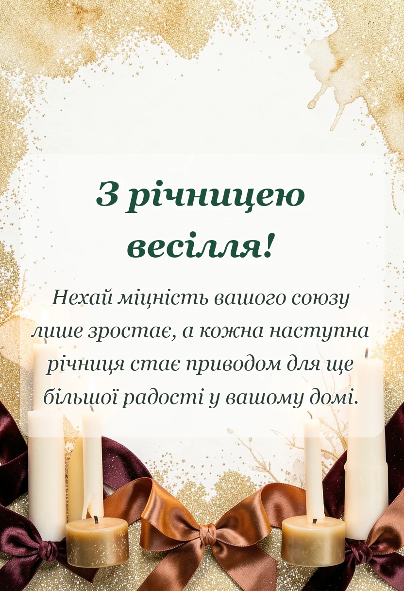 вітальна листівка - красиве привітання з річницею весілля