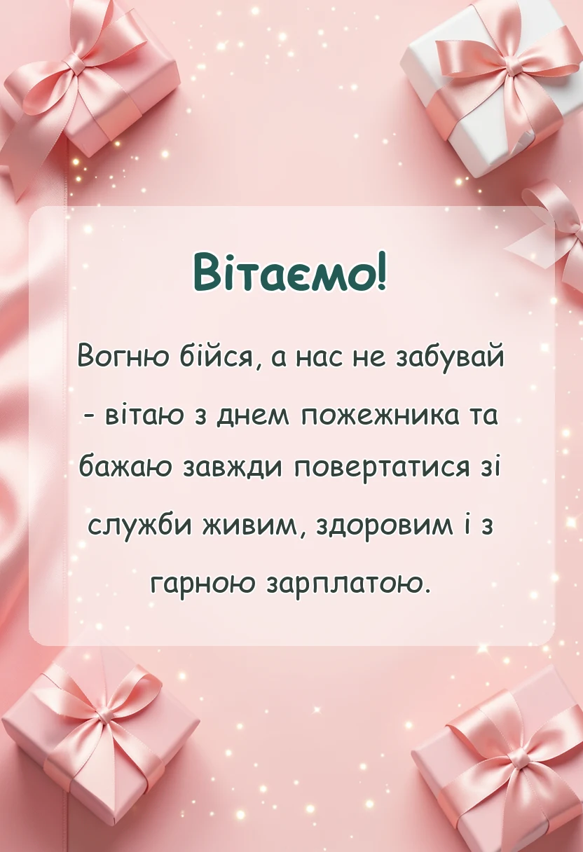 вітальна листівка - прикольні привітання з днем пожежника