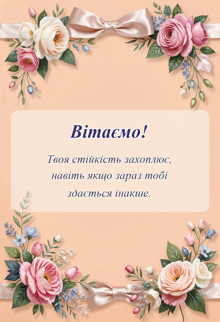 вітальна листівка - сильні слова підтримки