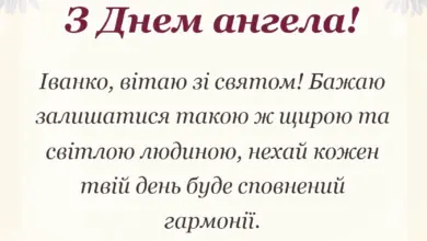святкова картинка: привітання з днем ангела іванка