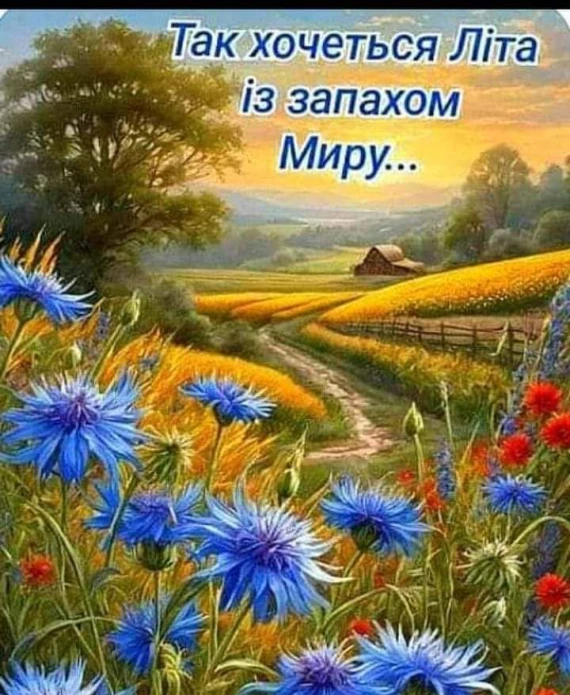 Квіти та полонини з побажаннями миру на перший день літа