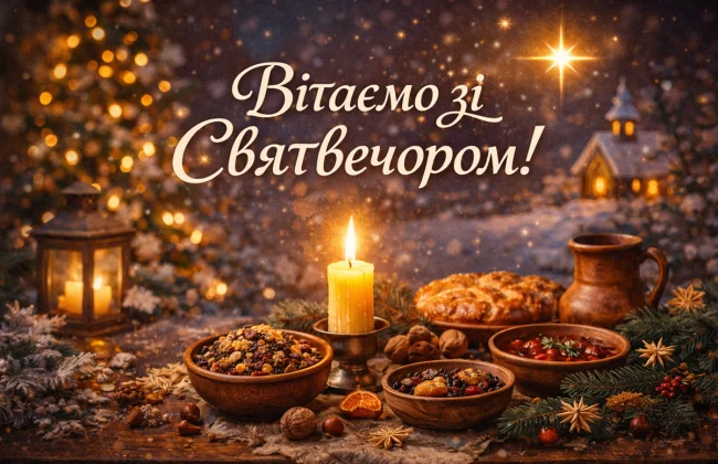 Українське Різдво зі святковим вечором та традиційними стравами.