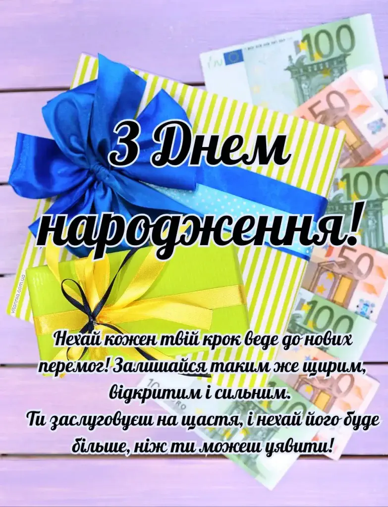 Привітання з днем народження українською мовою.